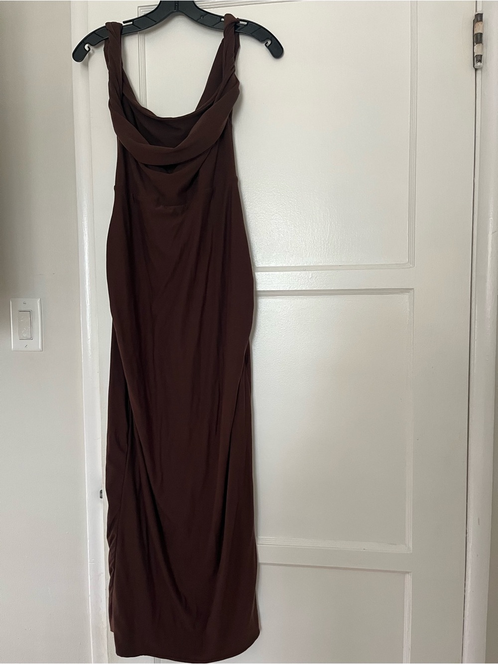 Club L London Brown Cowl Neck Maxi Dress